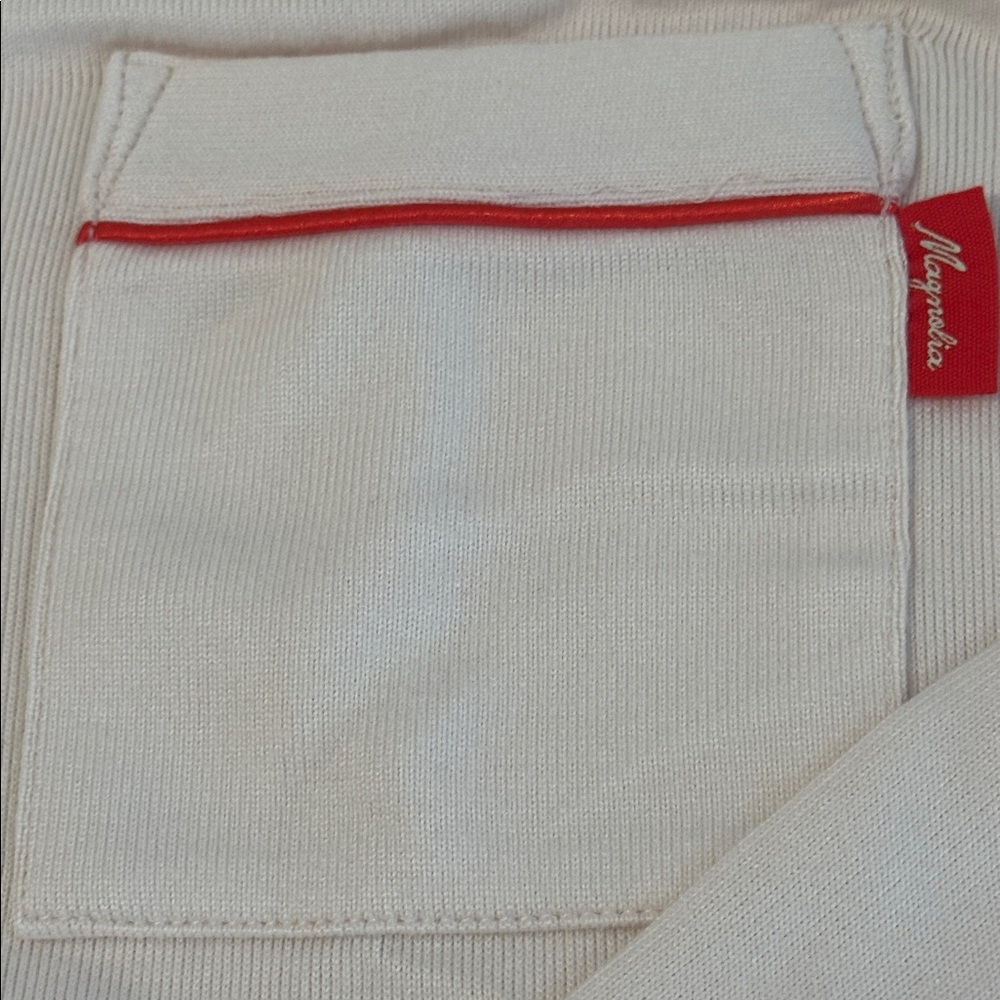 Magnolia Cream Pajama Set with Red Trim - Picture 3 of 16